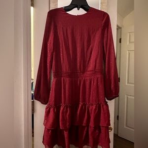 Express long sleeve dress in maroon